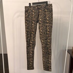 Moussy Leopard Print Skinny Jeans Twill Size 2 Premium Japanese Denim